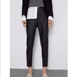 ZARA High Waist Faux Leather Leggings, Black NWOT